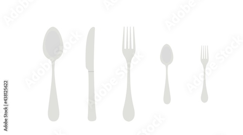 Cutlery Set. Vector isolated illustration of a fork  a spoon and a knife