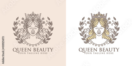 woman natural beauty logo template