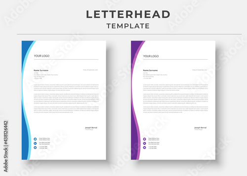 Professional Letterhead Template. Minimalist Letterhead Template. corporate letterhead