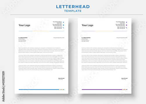 Professional Letterhead Template. Minimalist Letterhead Template. corporate letterhead