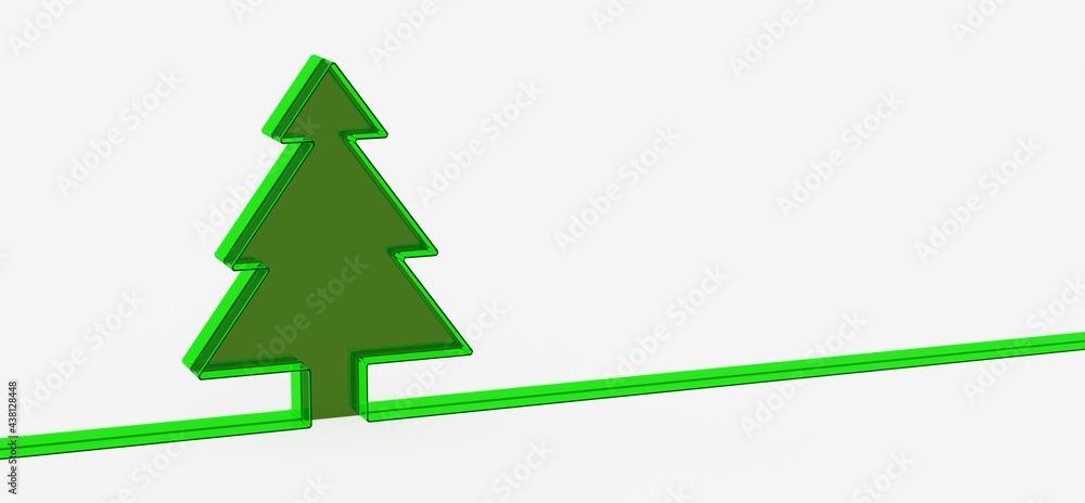 Fototapeta premium merry christmas card modern 3d minimal tree