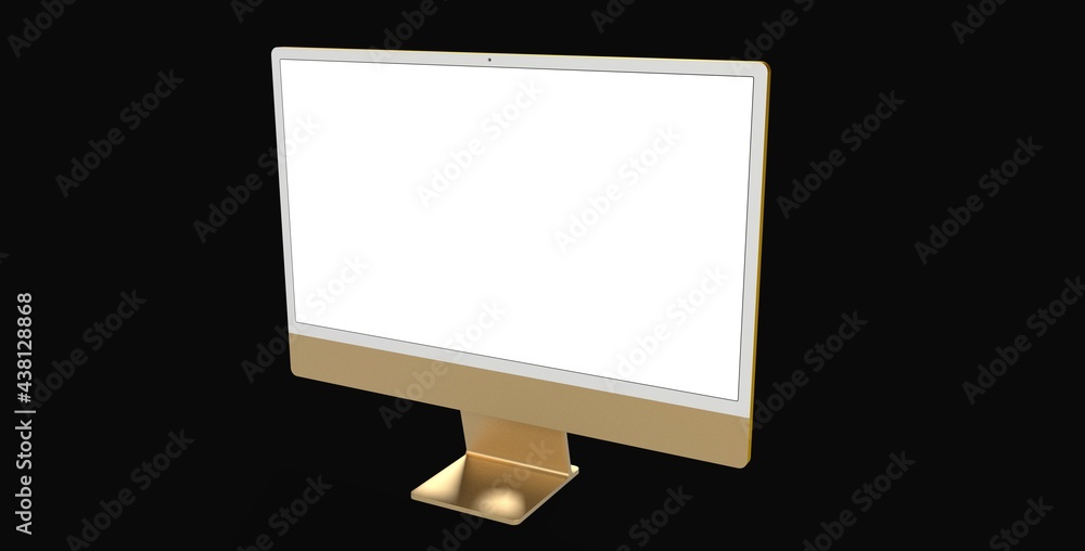 Computer display mock up with blank white screen. Stylish desktop computer mockup. Computer display mock up with blank white screen. Stylish desktop computer mockup.