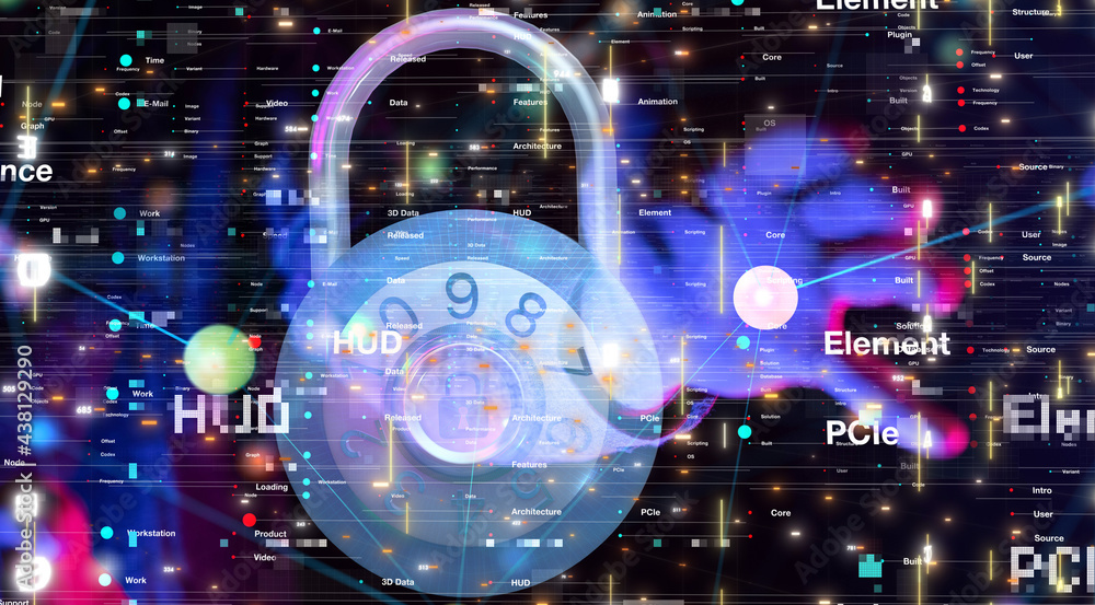 Fototapeta premium Cybersecurity and information or network protection. Future technology