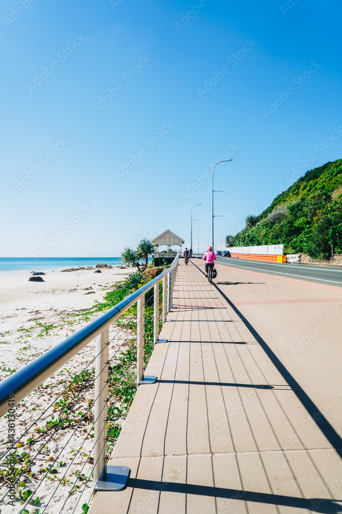 Portrait of Kirra footpath towards Coolangatta, Gold Coast, Queensland