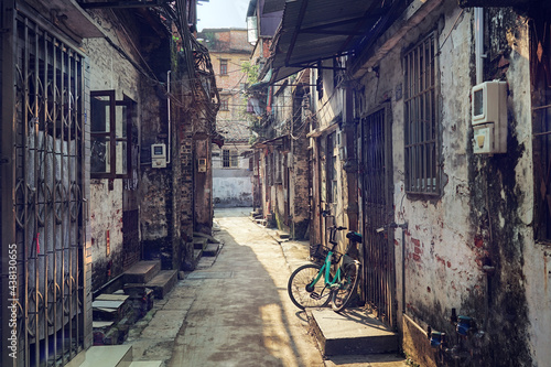 Foshan city  Guangdong  China. Around Chinese hutongs  which are a type of narrow streets or alleys in typical neighborhoods with old houses. 