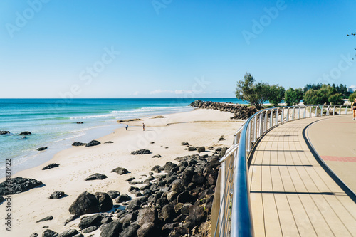 Kirra footpath near the Kirra wall on the Gold Coast, Queensland