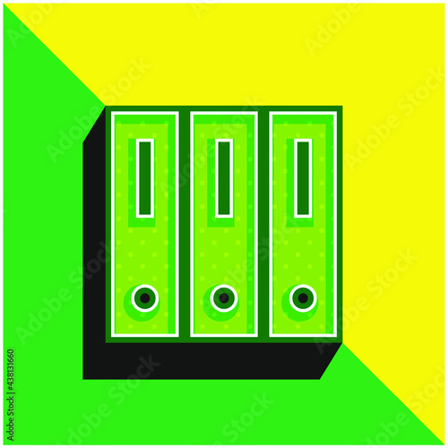 Archive Green and yellow modern 3d vector icon logo