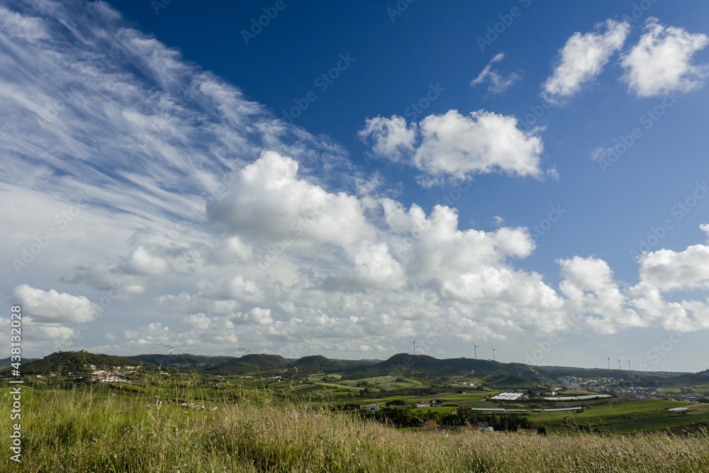 Clouds over the hills of Torres Vedras in Portugal