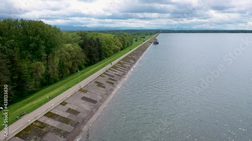 Wallpaper Mural Goczalkowice Reservoir near Goczalkowice-Zdroj village in Poland, created with a dam on the Vistula River, 4k drone video Torontodigital.ca