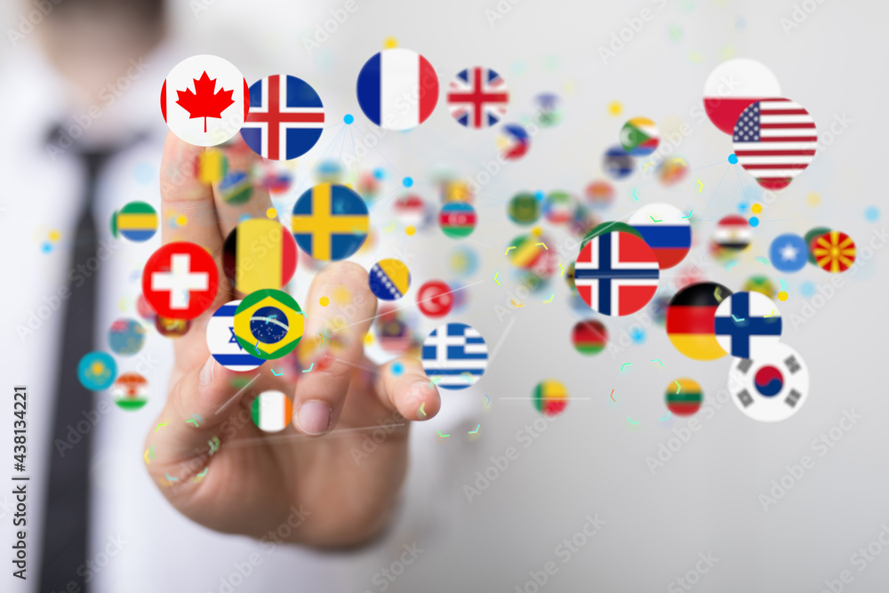 Global communication, international messaging and translation concept Global communication, international messaging and translation concept
