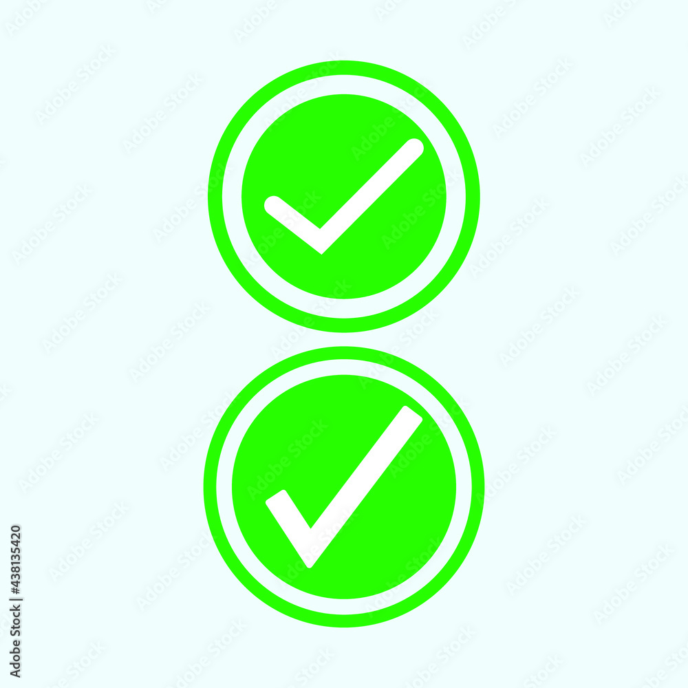 Check mark green line icons. Vector illustration Check mark green line icons. Vector illustration