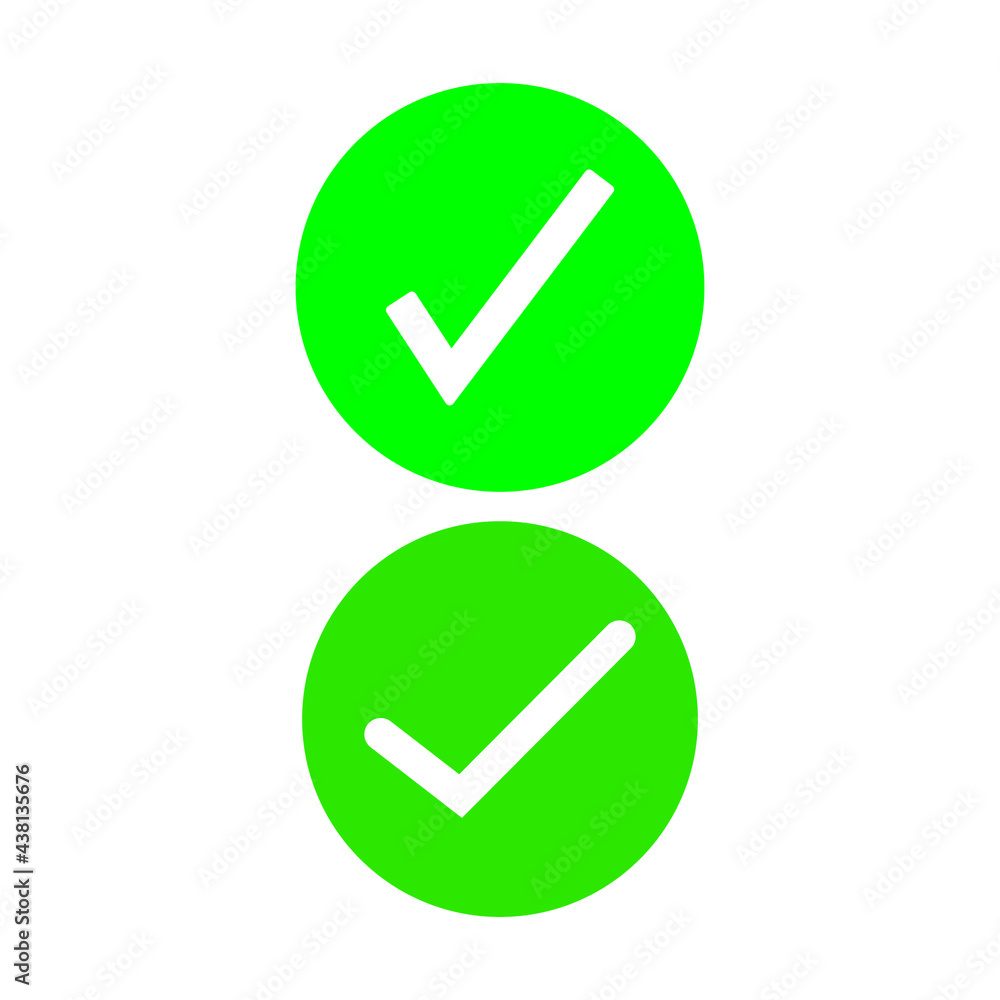 Check mark green line icons. Vector illustration Check mark green line icons. Vector illustration