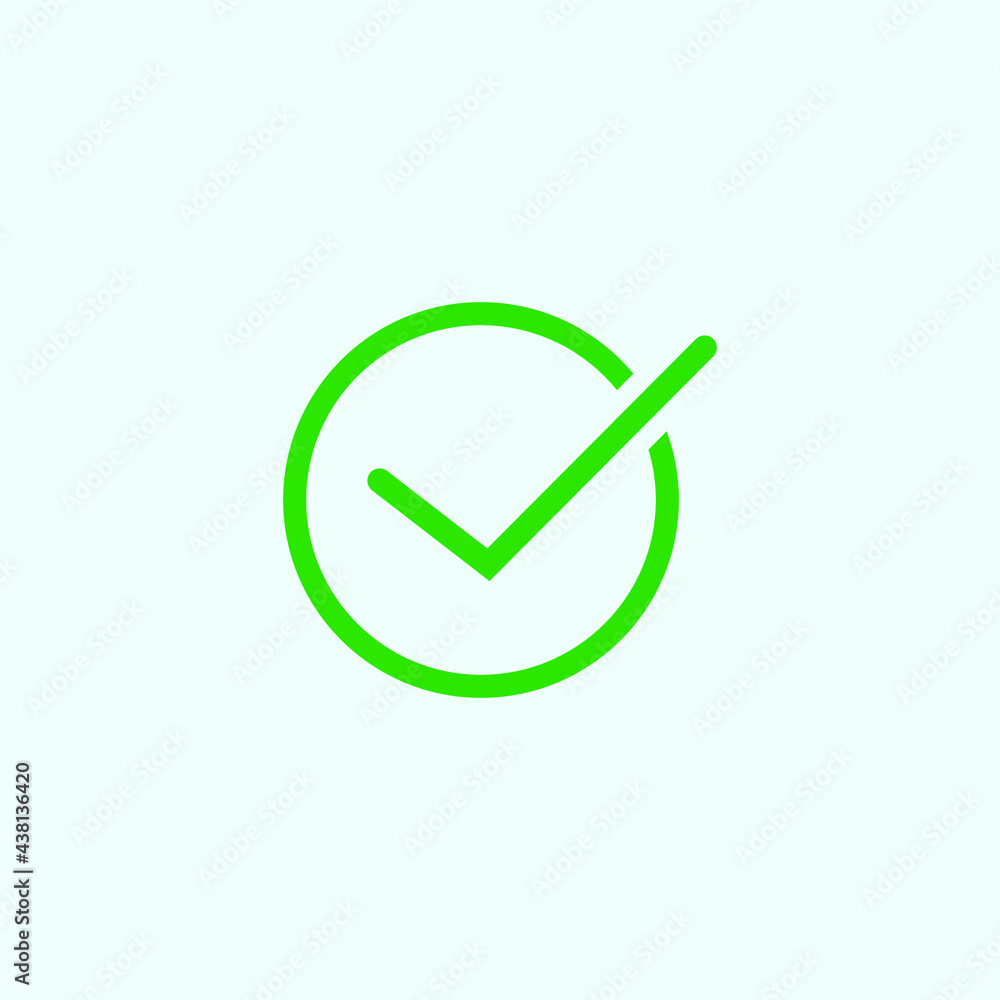 Check mark green line icons. Vector illustration Check mark green line icons. Vector illustration