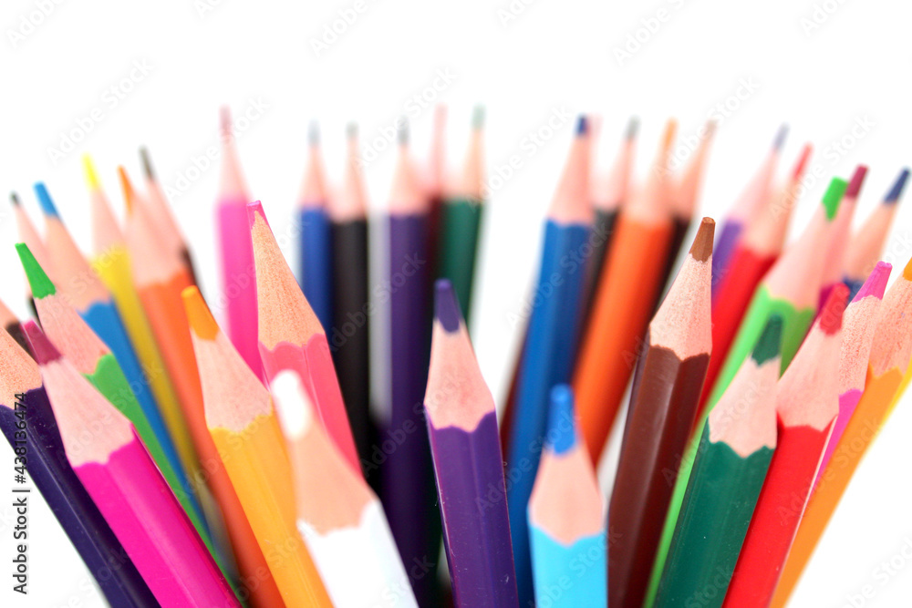 color pencils isolated on white background color pencils isolated on white background