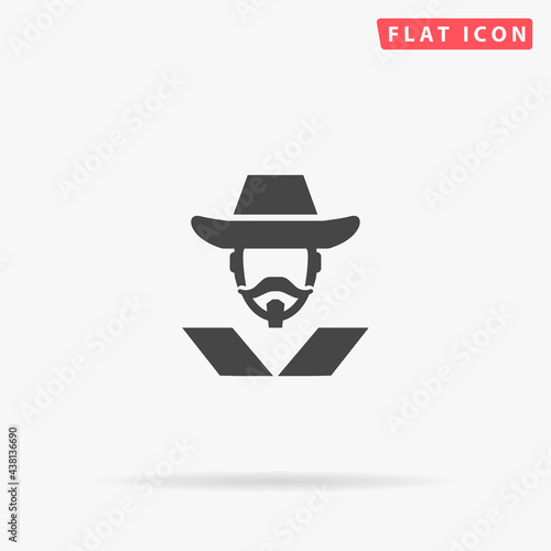 Musketeer flat vector icon. Hand drawn style design illustrations
