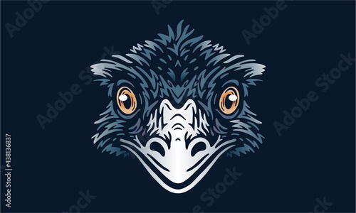 emu on black background
