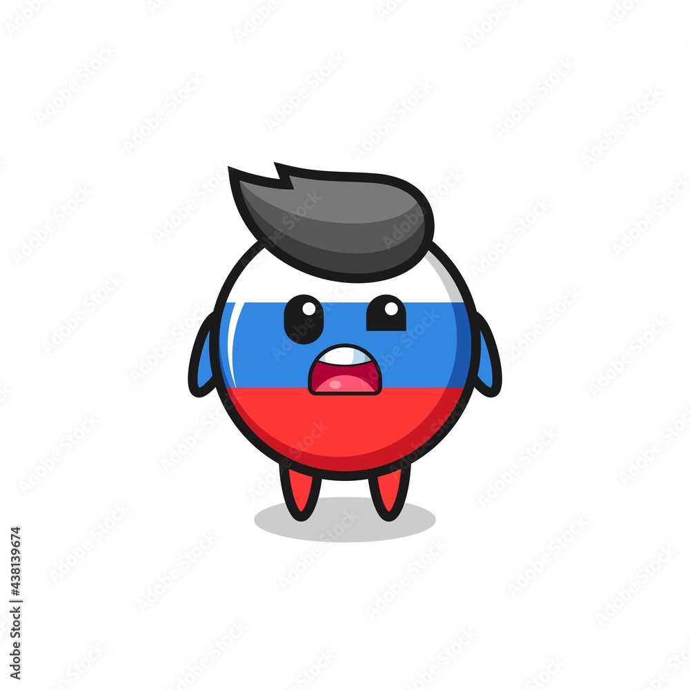 the shocked face of the cute russia flag badge mascot the shocked face of the cute russia flag badge mascot