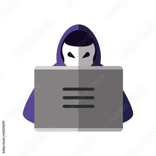 hacker avatar with laptop