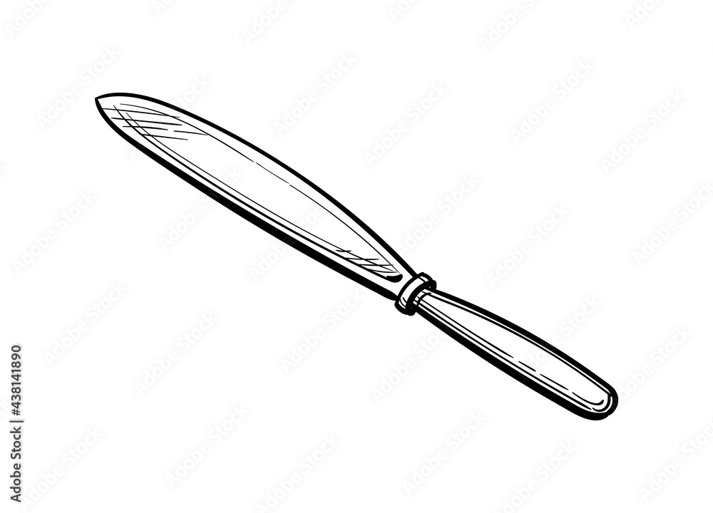 Ink sketch of table knife. Ink sketch of table knife.