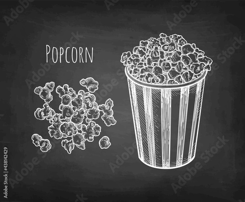 Chalk sketch of popcorn.