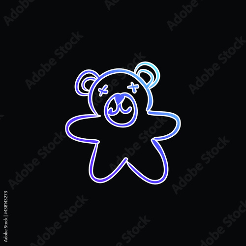 Bear Toy blue gradient vector icon