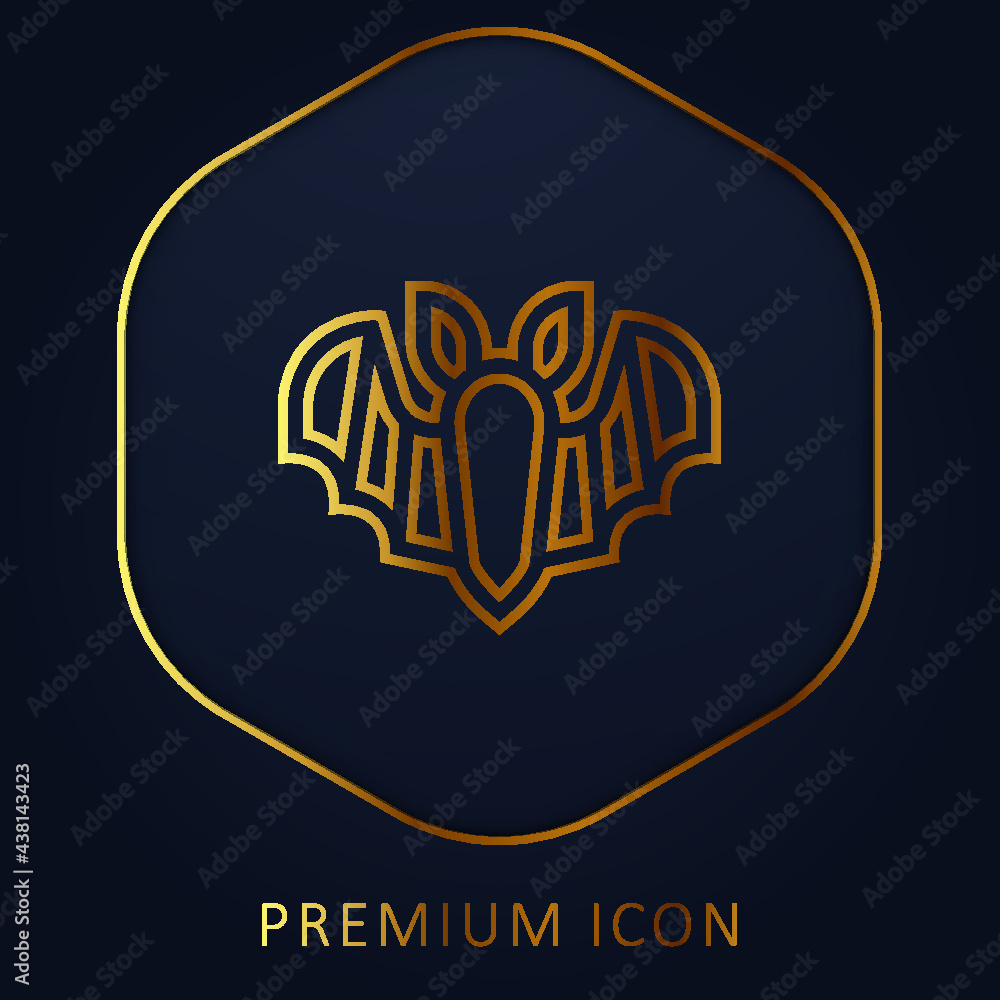 Bat golden line premium logo or icon Bat golden line premium logo or icon