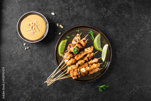 Fotografija Chicken grilled satay skewers