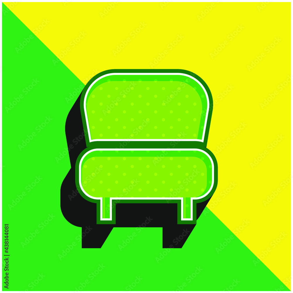 Armchair Green and yellow modern 3d vector icon logo Armchair Green and yellow modern 3d vector icon logo