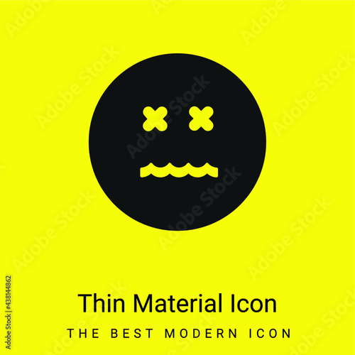 Annulled Emoticon Square Face minimal bright yellow material icon