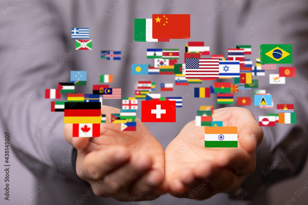 international counties flags - 3D realistic. international counties flags - 3D realistic.