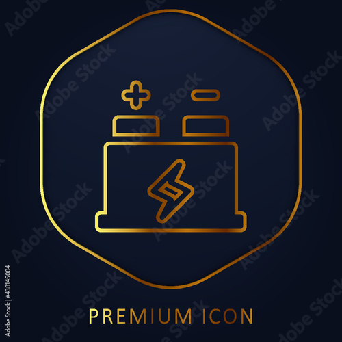 Battery golden line premium logo or icon