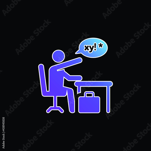 Angry blue gradient vector icon