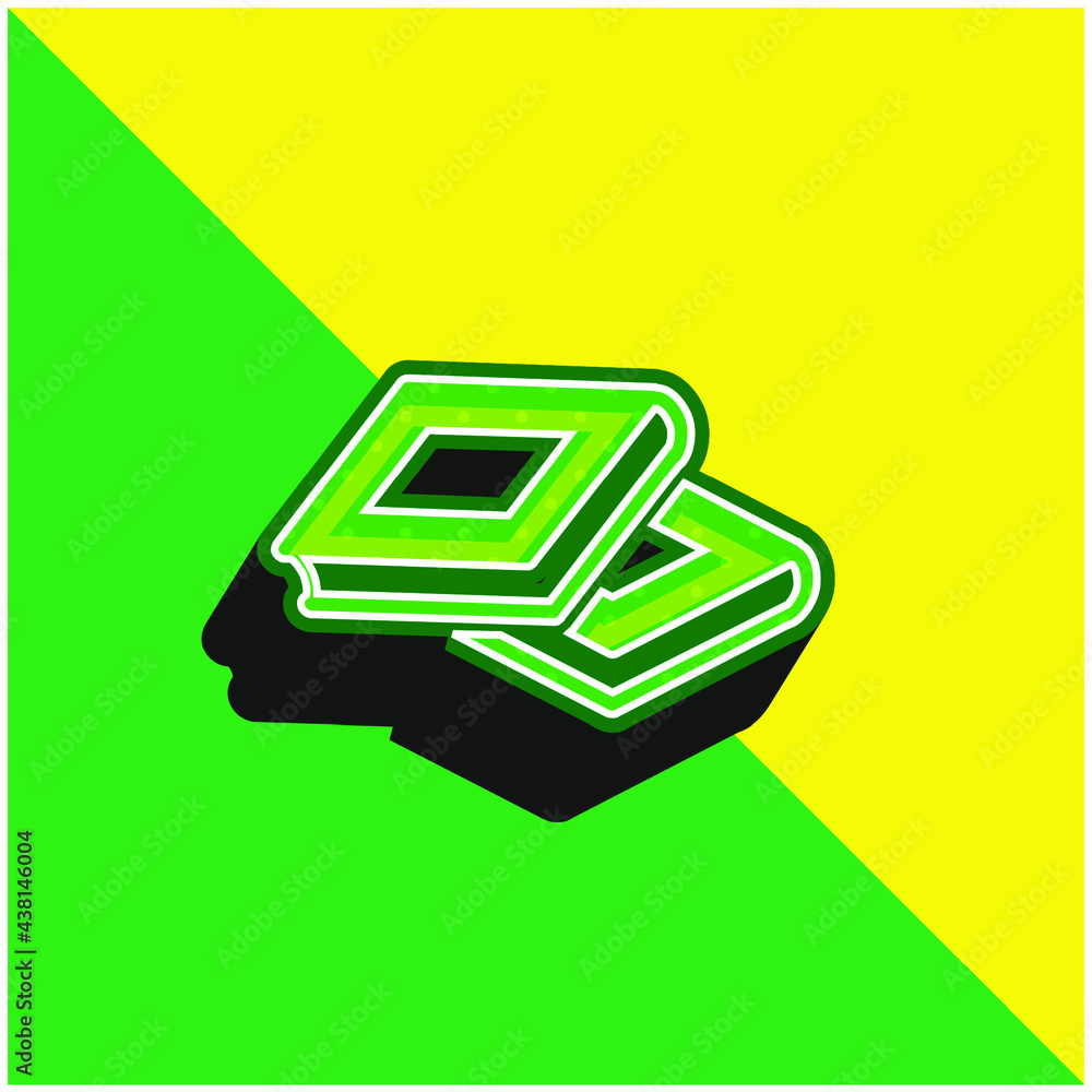 Books Green and yellow modern 3d vector icon logo Books Green and yellow modern 3d vector icon logo