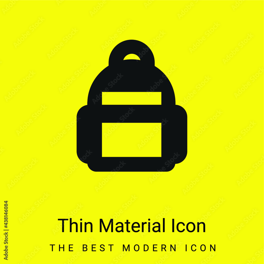 Obraz premium Backpack minimal bright yellow material icon