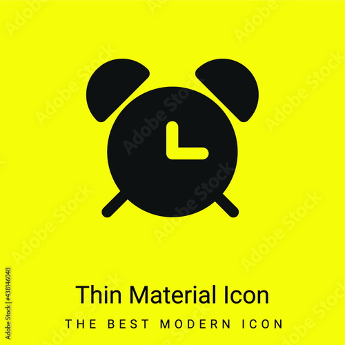 Alarmclock With Bells minimal bright yellow material icon