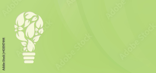 Eco friendly light bulb vector. Green energy background