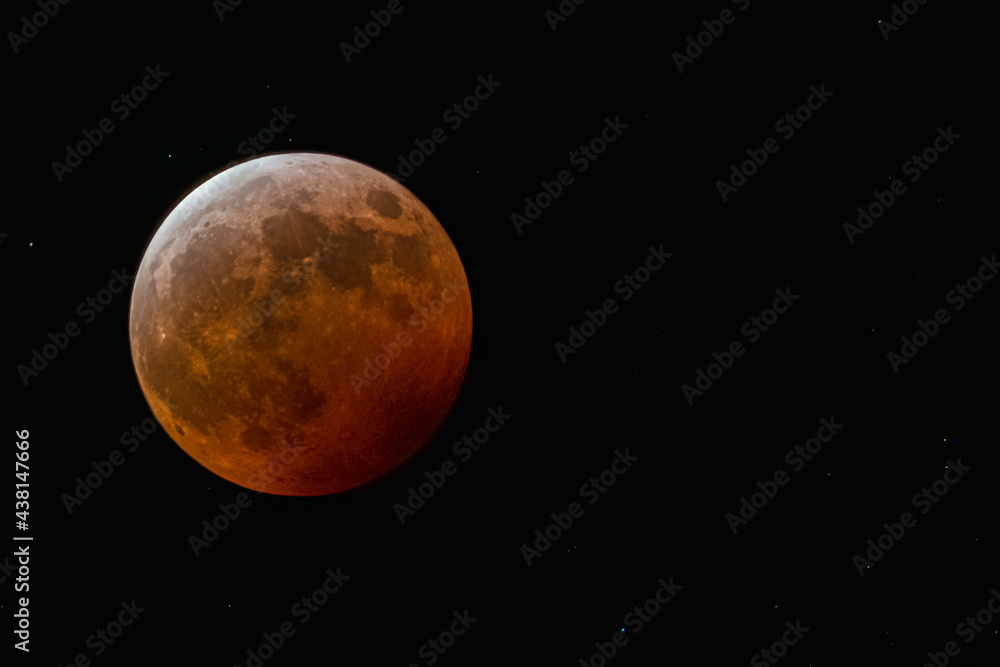 Blood super moon. 2021 lunar eclipse. Blood super moon. 2021 lunar eclipse.
