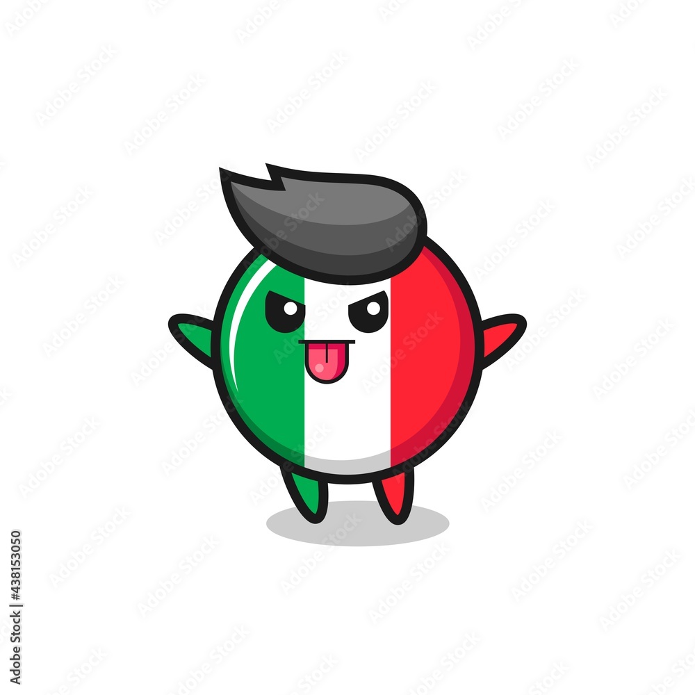 naughty italy flag character in mocking pose naughty italy flag character in mocking pose