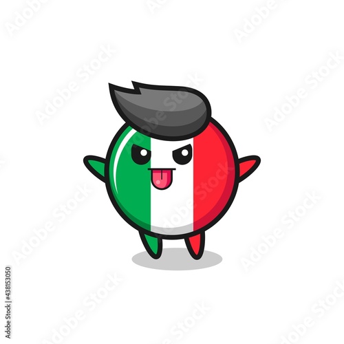 naughty italy flag character in mocking pose