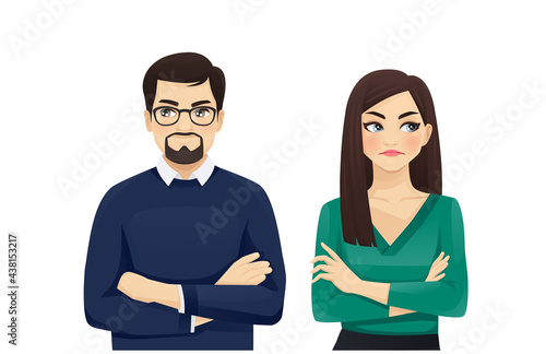 Woman and man angry emotion vector illustartion