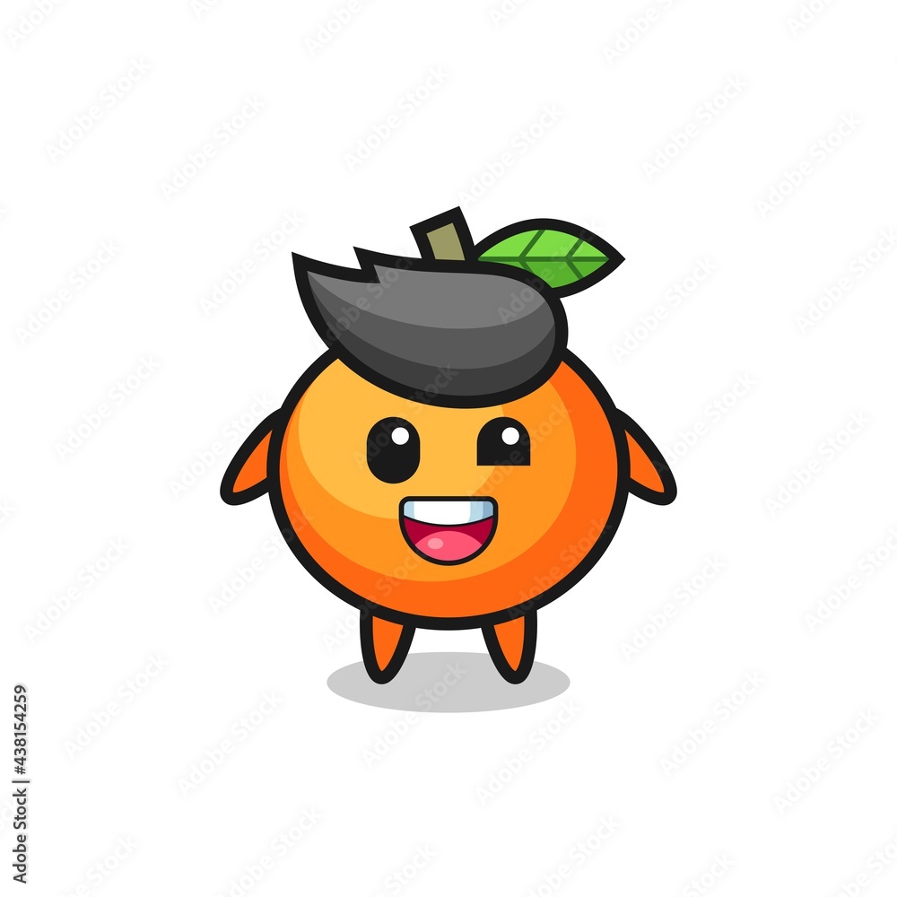 illustration of an mandarin orange character with awkward poses