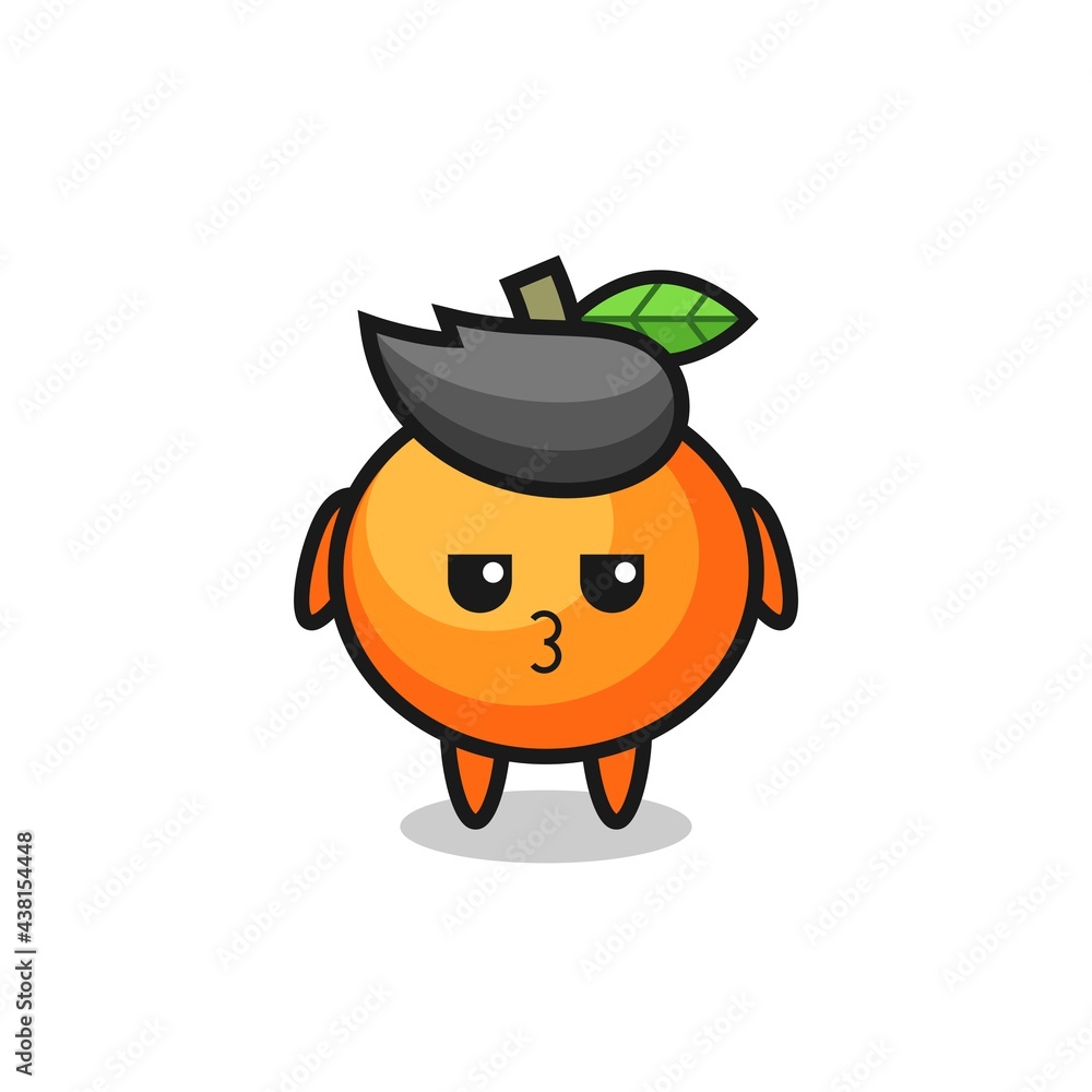 the bored expression of cute mandarin orange characters