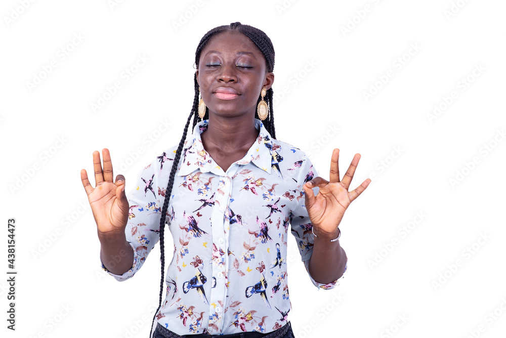 young woman in meditation making correct gesture with fingers. young woman in meditation making correct gesture with fingers.