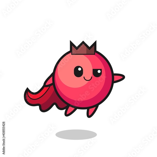 cute cranberry superhero character is flying