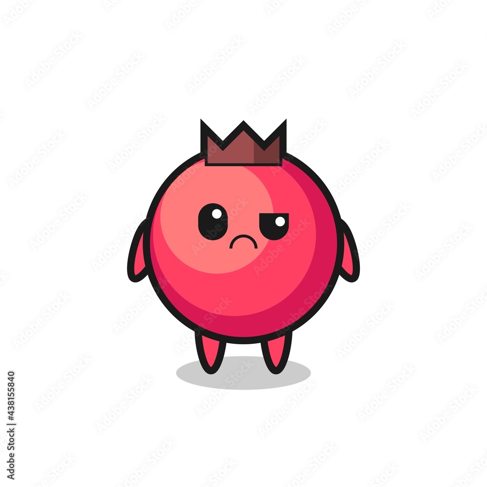the mascot of the cranberry with sceptical face the mascot of the cranberry with sceptical face