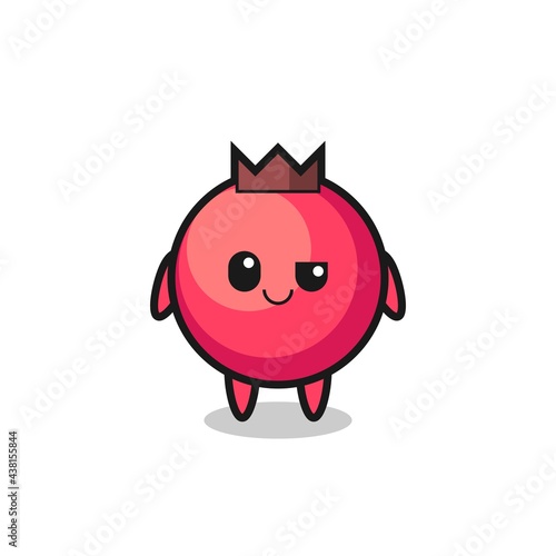 cranberry cartoon with an arrogant expression