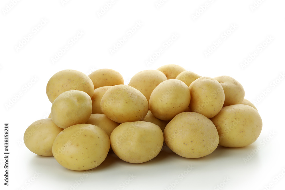 Tasty young potato isolated on white background