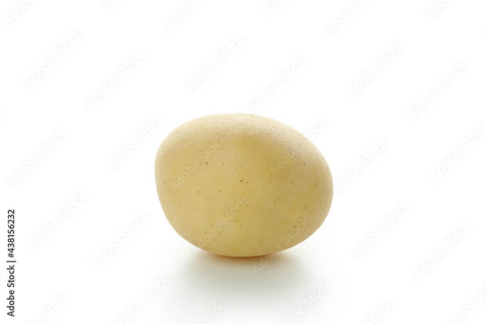 Tasty young potato isolated on white background
