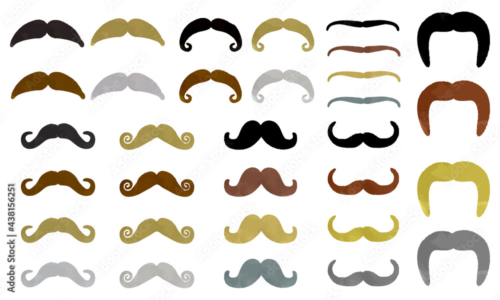 Father's day beard illustration set Father's day beard illustration set