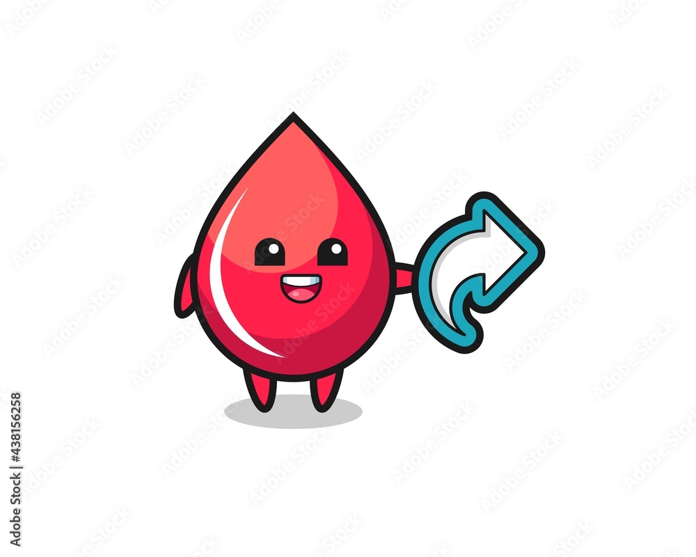 cute blood drop hold social media share symbol cute blood drop hold social media share symbol